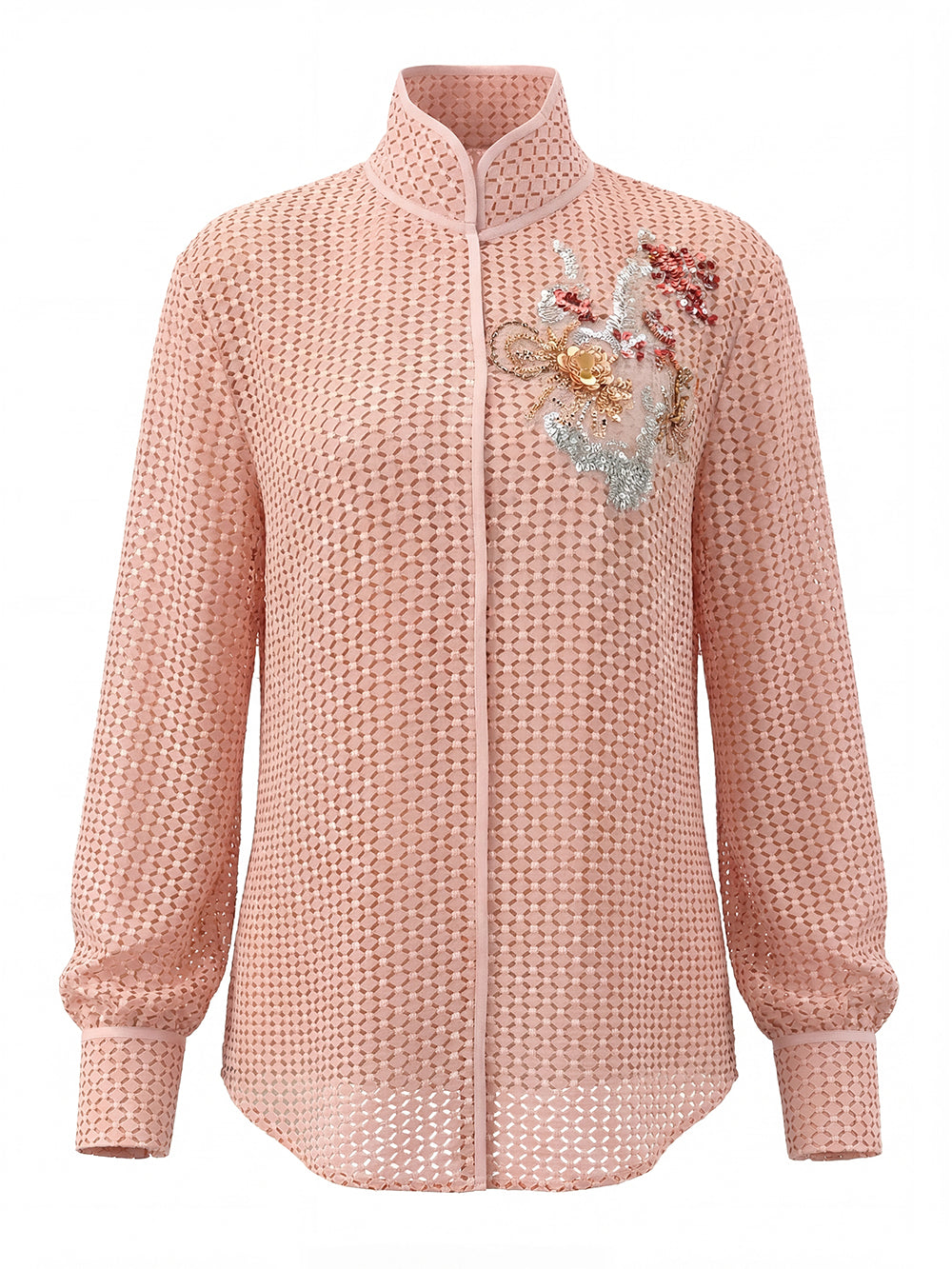 MUKZIN "Capsule Collection" New Chinese Style Embroidered Summer Silk Set, Mulberry Silk Blouse