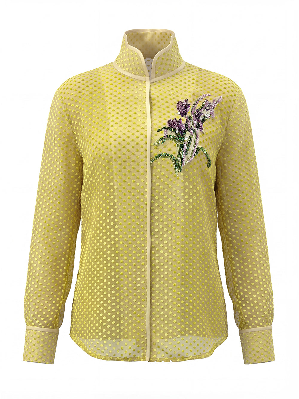 MUKZIN "Capsule Collection" New Chinese Style Embroidered Summer Silk Set, Mulberry Silk Blouse
