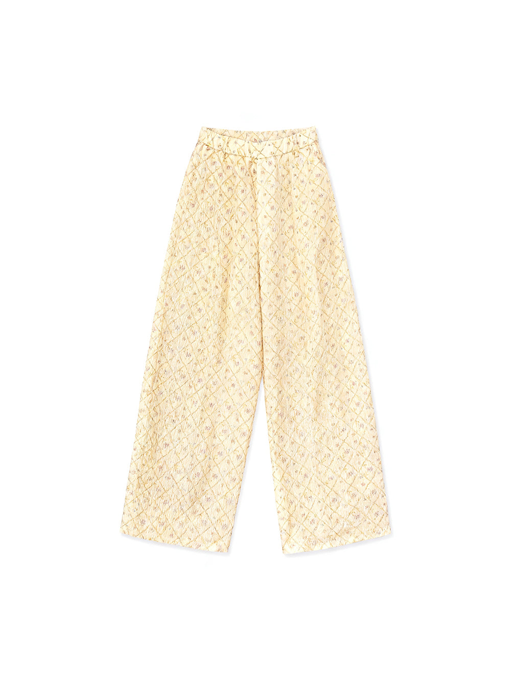 MUKZIN "Capsule Collection" New Chinese Style Yellow Embroidered Mulberry Silk Matching Set Trousers