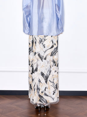 Capsule Collection “Fangfei” Oriental-Inspired New Chinese Style Sequin Midi Skirt