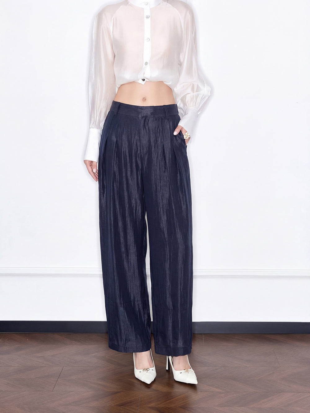 MUKZIN "Capsule Collection" Thin Linen Straight-Leg Loose Draped Casual Trousers