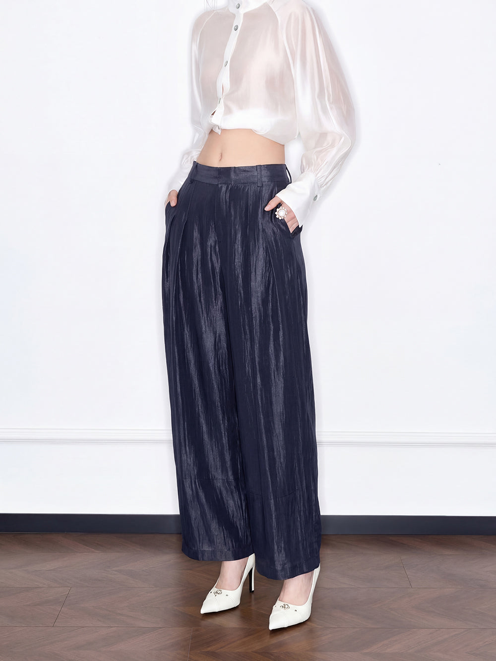 MUKZIN "Capsule Collection" Thin Linen Straight-Leg Loose Draped Casual Trousers
