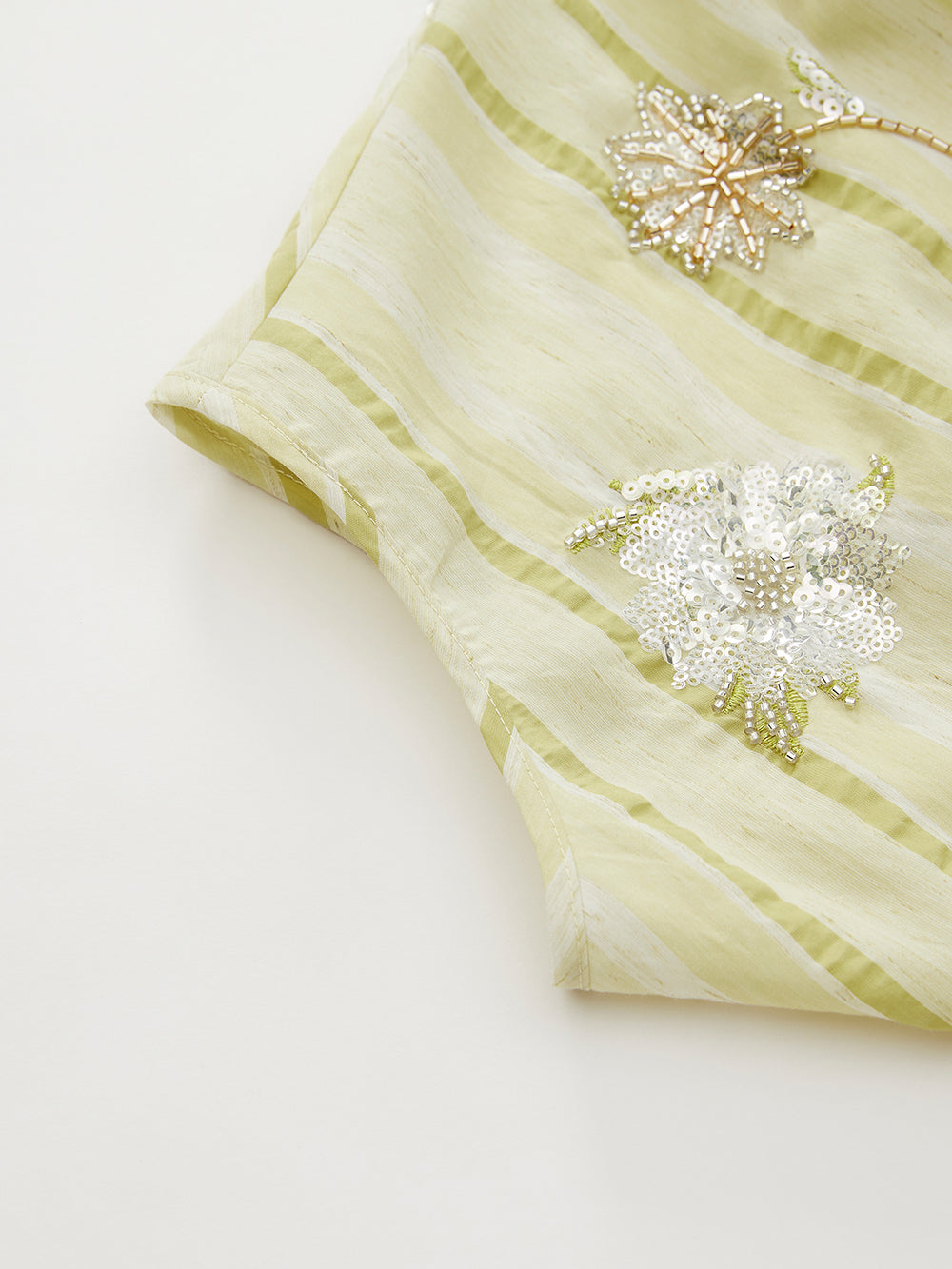 MUKZIN "Capsule Collection" New Chinese Style Two Piece Embroidery Ramie Green Dress