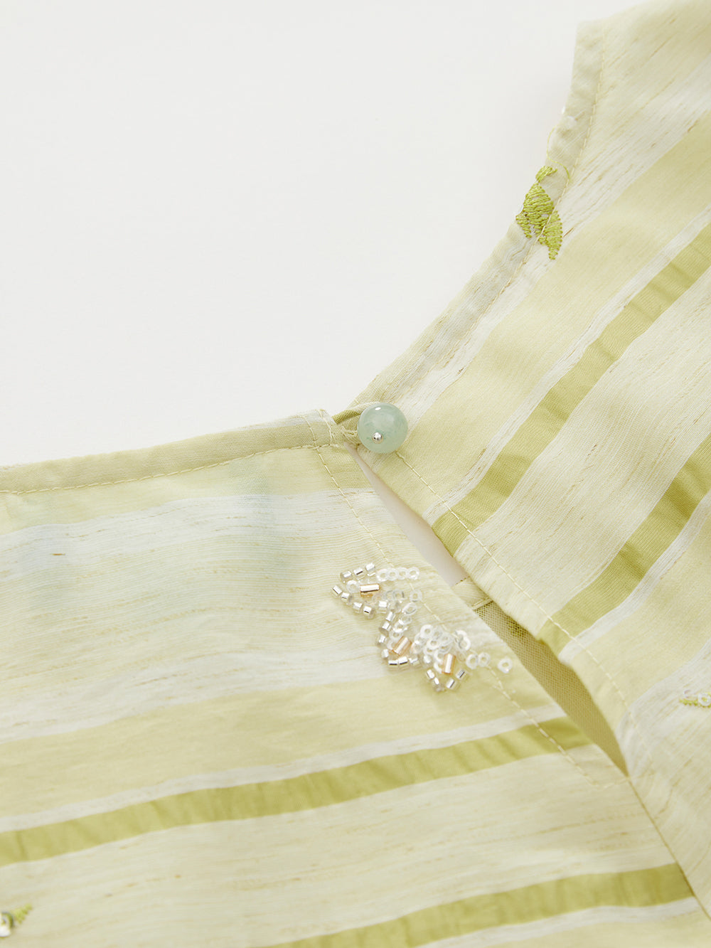 MUKZIN "Capsule Collection" New Chinese Style Two Piece Embroidery Ramie Green Dress