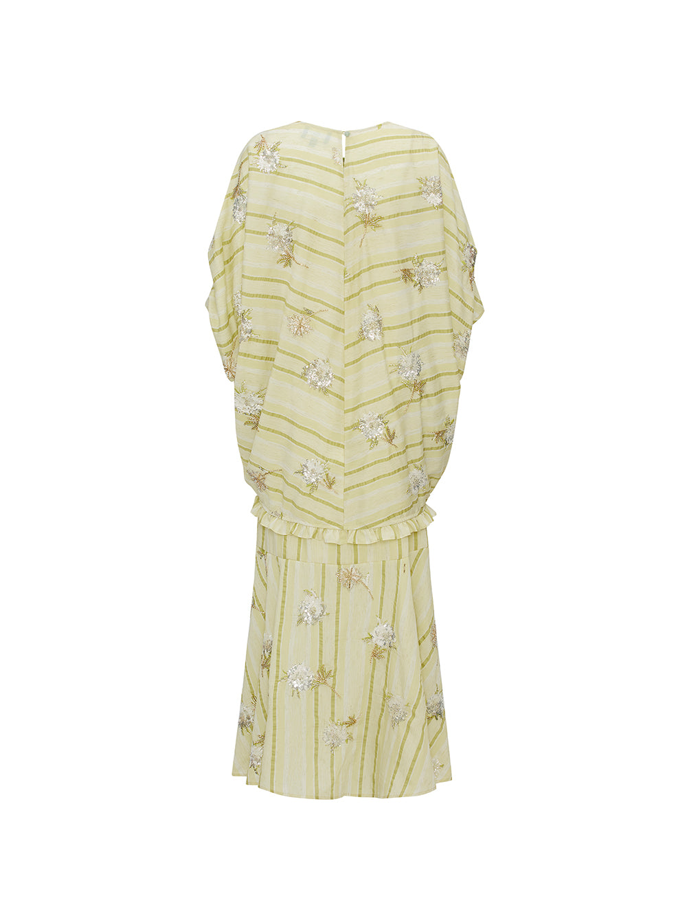 MUKZIN "Capsule Collection" New Chinese Style Two Piece Embroidery Ramie Green Dress