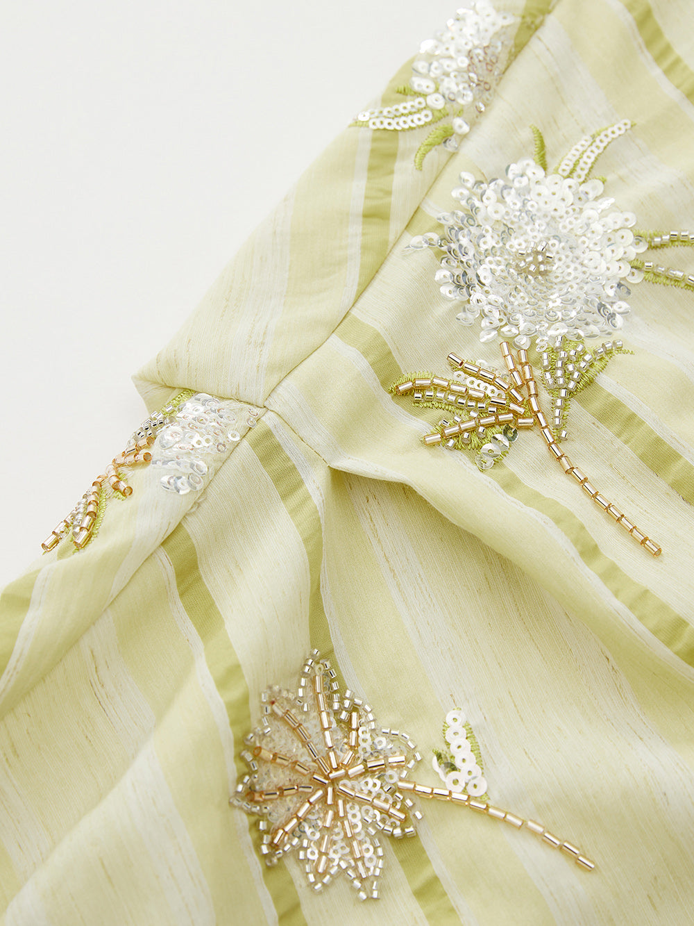 MUKZIN "Capsule Collection" New Chinese Style Two Piece Embroidery Ramie Green Dress