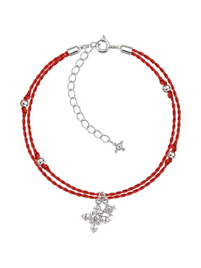 MUKTANK × SUN HUNTER Iris Double Flower Double-Layer Red String Bracelet