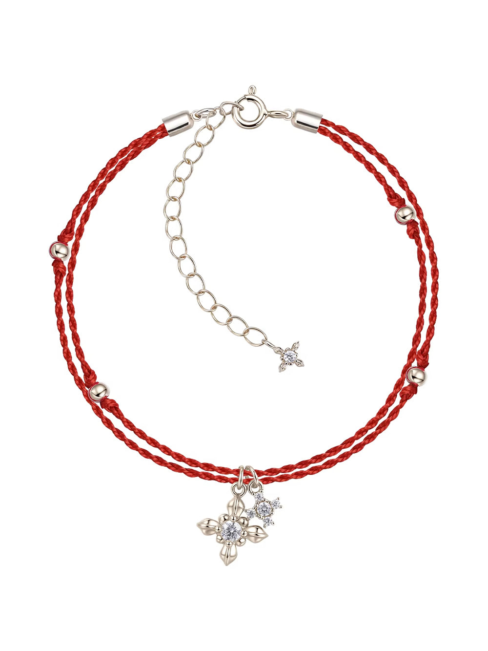 MUKTANK × SUN HUNTER Iris Double Flower Double-Layer Red String Bracelet