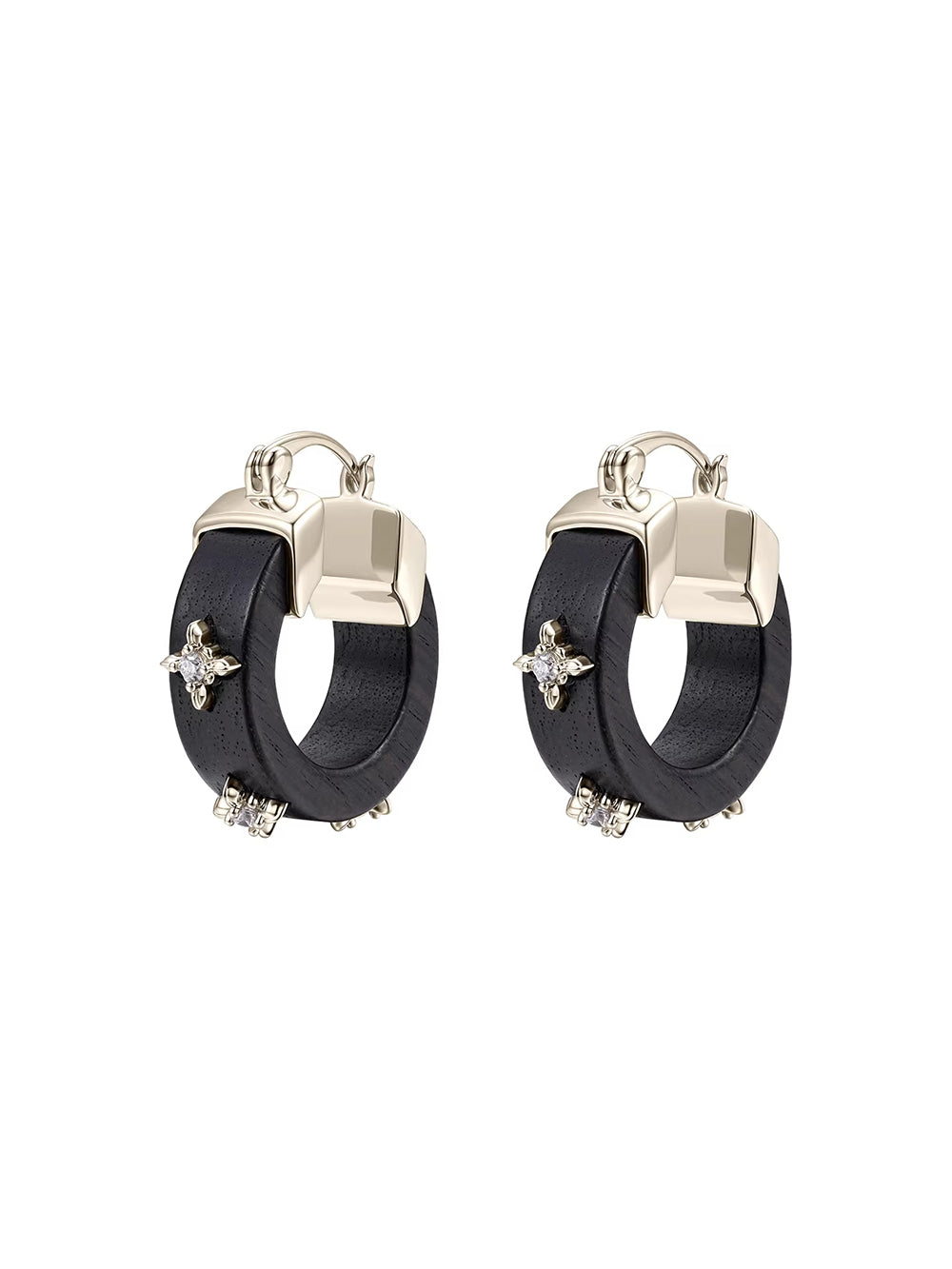 MUKTANK×SUN HUNTER Wooden Iris Hoop Earrings