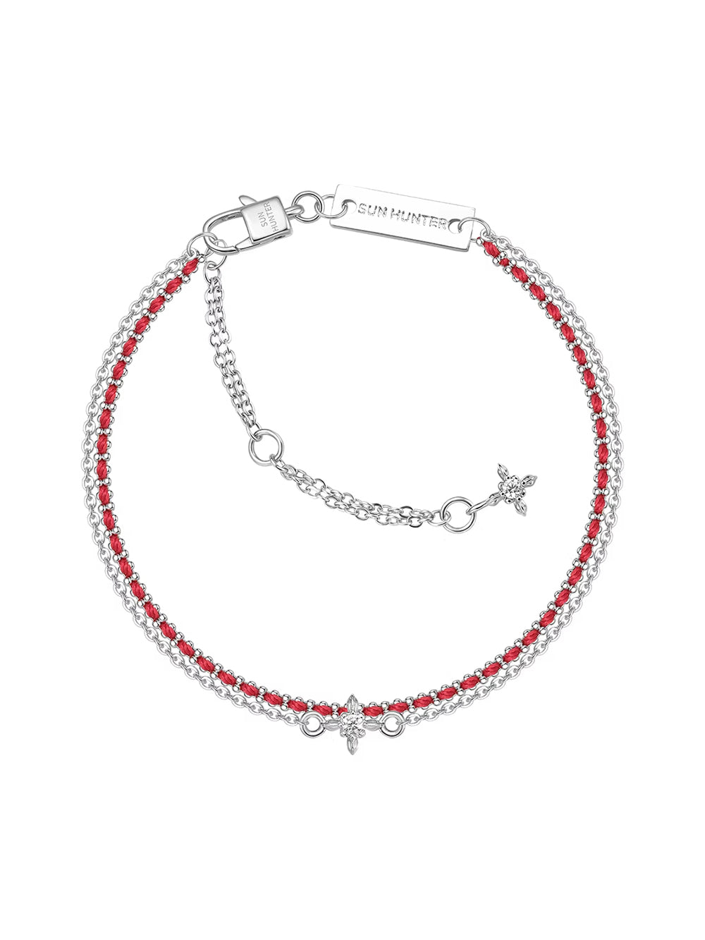 MUKTANK × SUN HUNTER Iris Braided Double-Layer Red String Bracelet