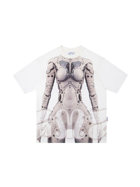 MUKTANK 23SS Cyber AI Robot Print T-shirts Eye-appeal