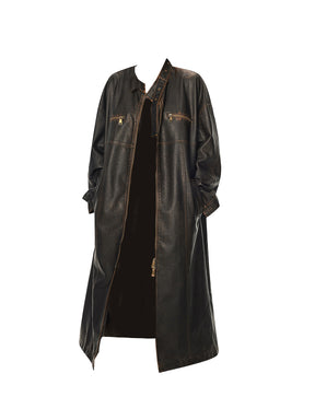 MUKTANK x WESAME LAB Retro Washed Brown Coat American Winter Coat