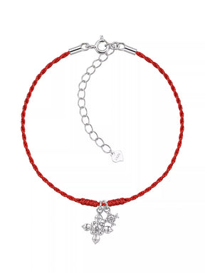 MUKTANK × SUN HUNTER Iris Double Flower Red String Bracelet