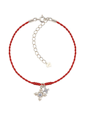 MUKTANK × SUN HUNTER Iris Double Flower Red String Bracelet