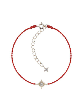 MUKTANK × SUN HUNTER Iris Single Flower Red String Bracelet