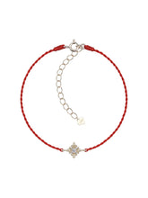 MUKTANK × SUN HUNTER Iris Single Flower Red String Bracelet – 925 Sterling Silver