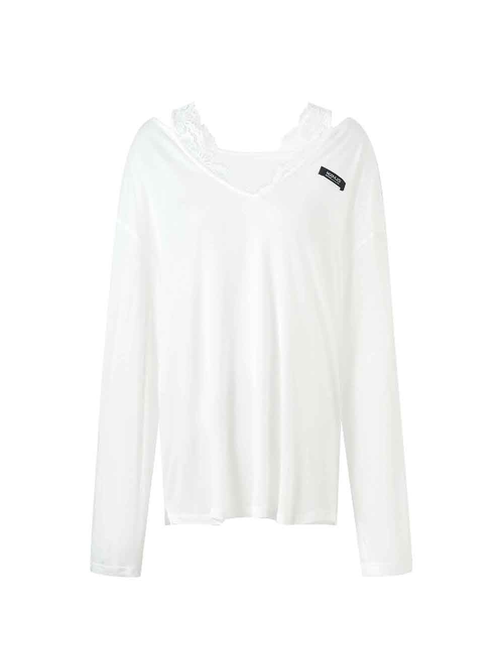 MUKTANK × Jqwention Lace Panel Tencel Cool-Feel T-Shirt