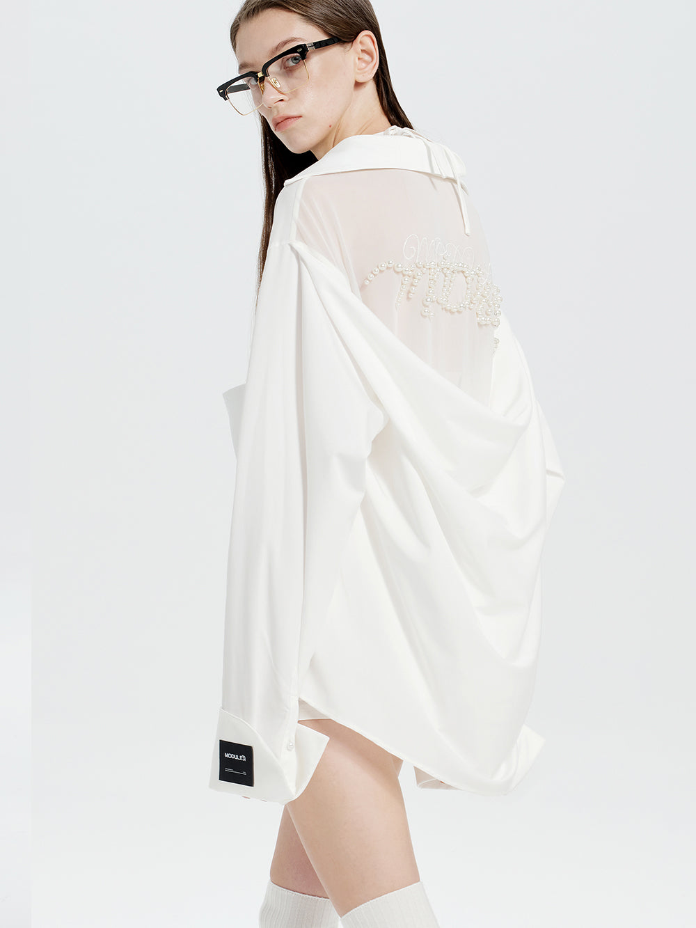 MUKTANK×MODULER Pearl Open Back Loose Sun Protection Shirt