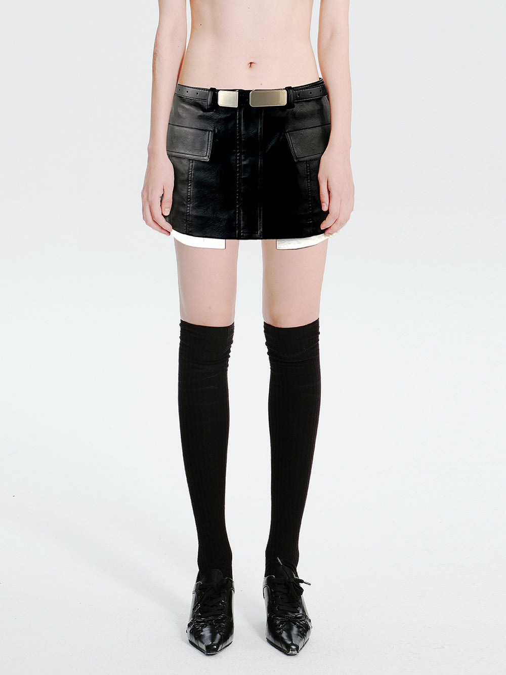 MUKTANK×MODULER Faux Two-Tone Patch Pocket Skort