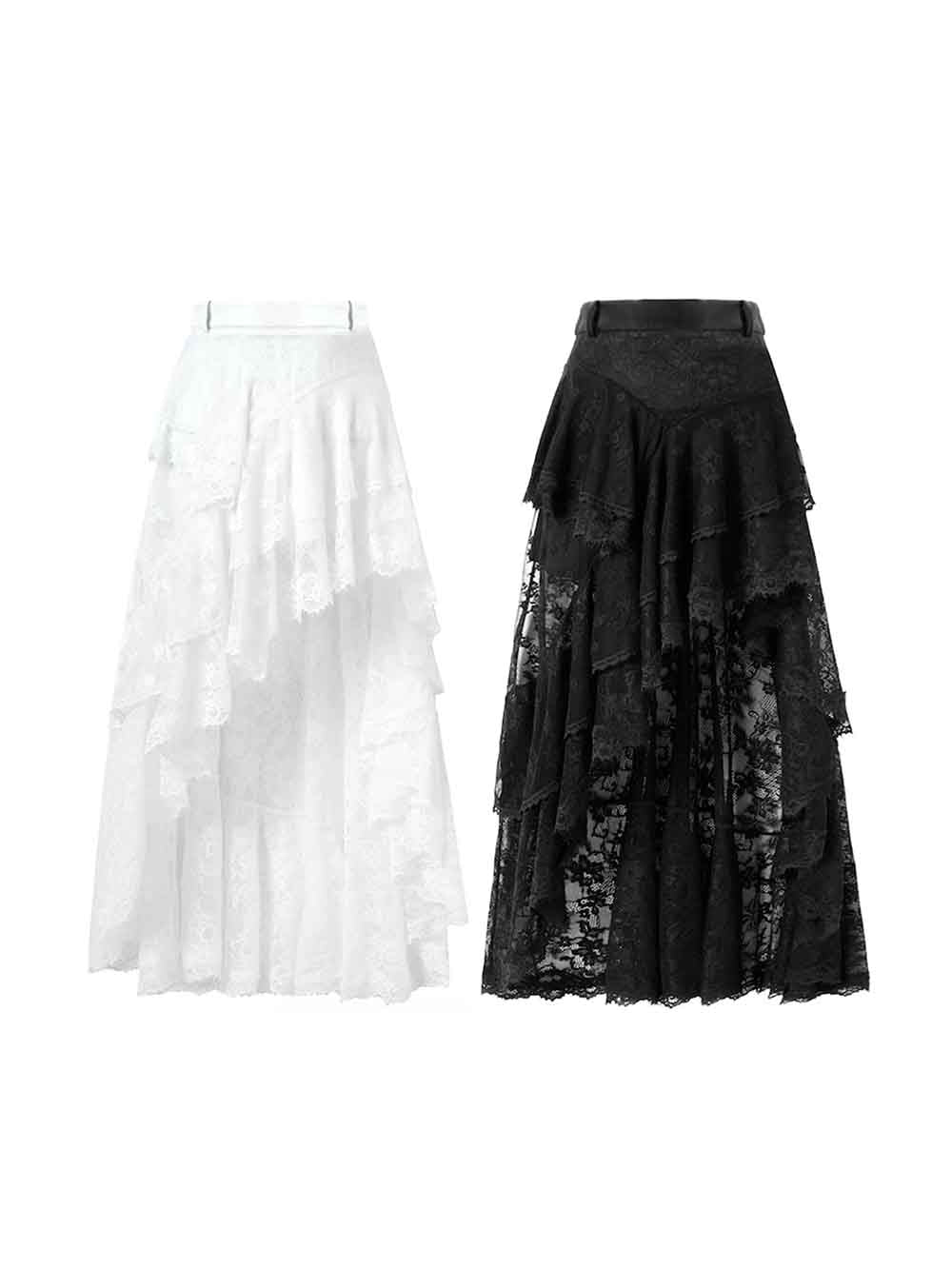 MUKTANK × Jqwention Heavy Craft Lace Asymmetric Panel Maxi Dress