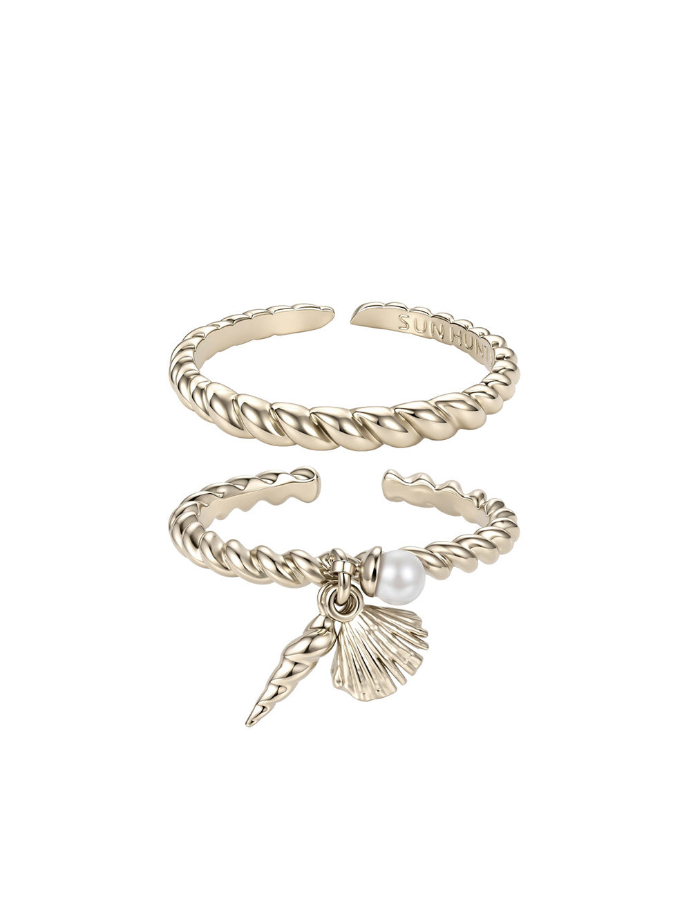 MUKTANK x SUN HUNTER Minimal Twist‑Pattern Ring