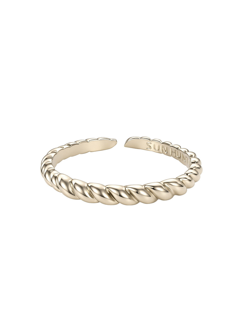 MUKTANK x SUN HUNTER Minimal Twist‑Pattern Ring