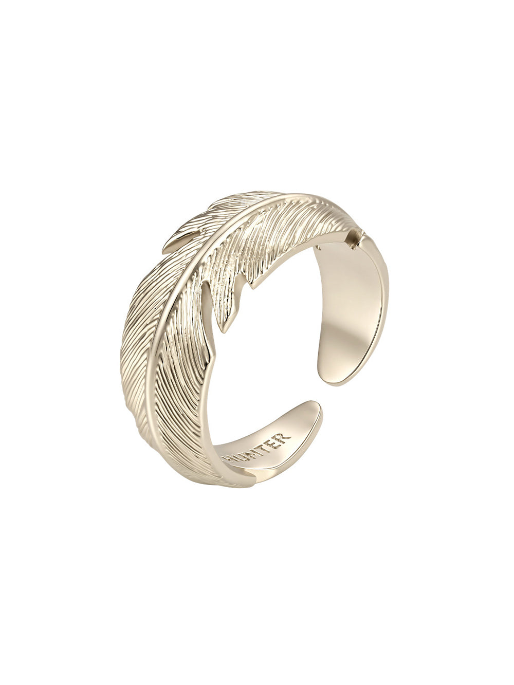 MUKTANK x SUN HUNTER Feather Wrapped Ring (Light Titanium Gold)