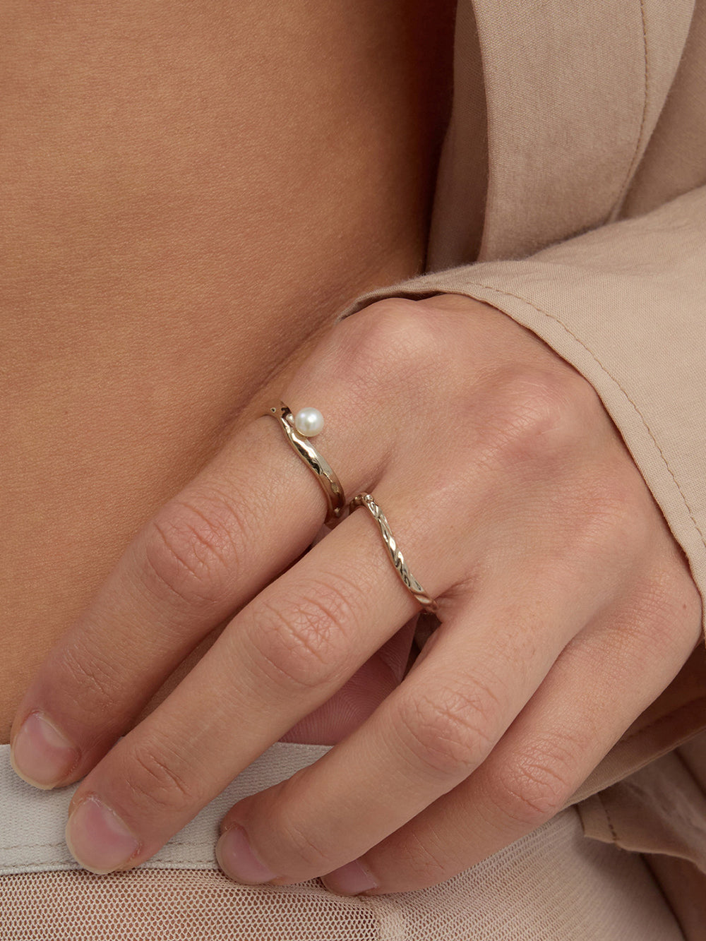 MUKTANK x SUN HUNTER Ocean Irregular Ring (Set of 2)