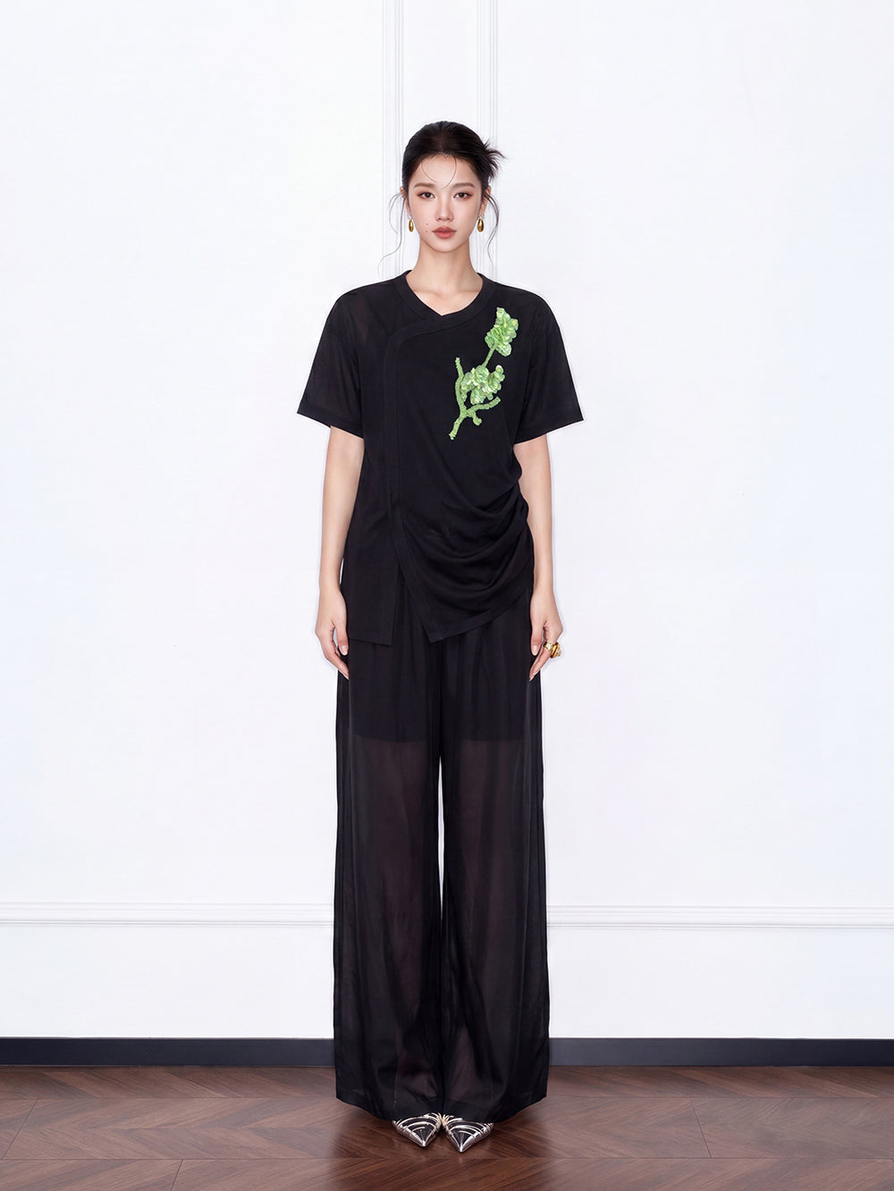 MUKZIN×Capsule Collection New Chinese-Style Trousers with Intangible Cultural Heritage Hand Embroidery