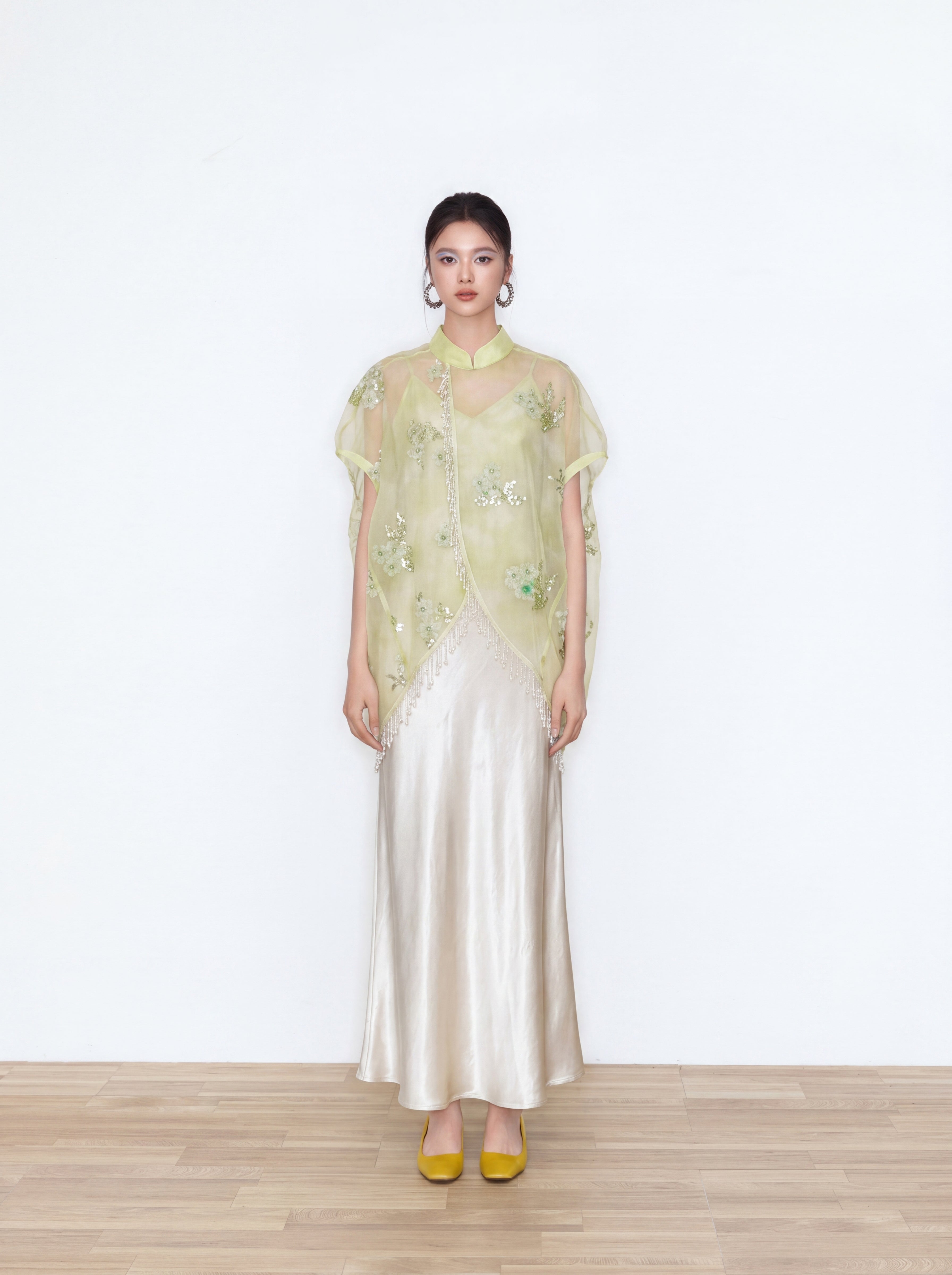 MUKZIN×"Capsule Collection" Modern Chinese Embroidered Slip Dress