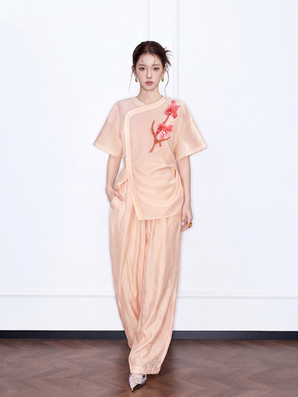 MUKZIN×Capsule Collection New Chinese-Style Trousers with Intangible Cultural Heritage Hand Embroidery