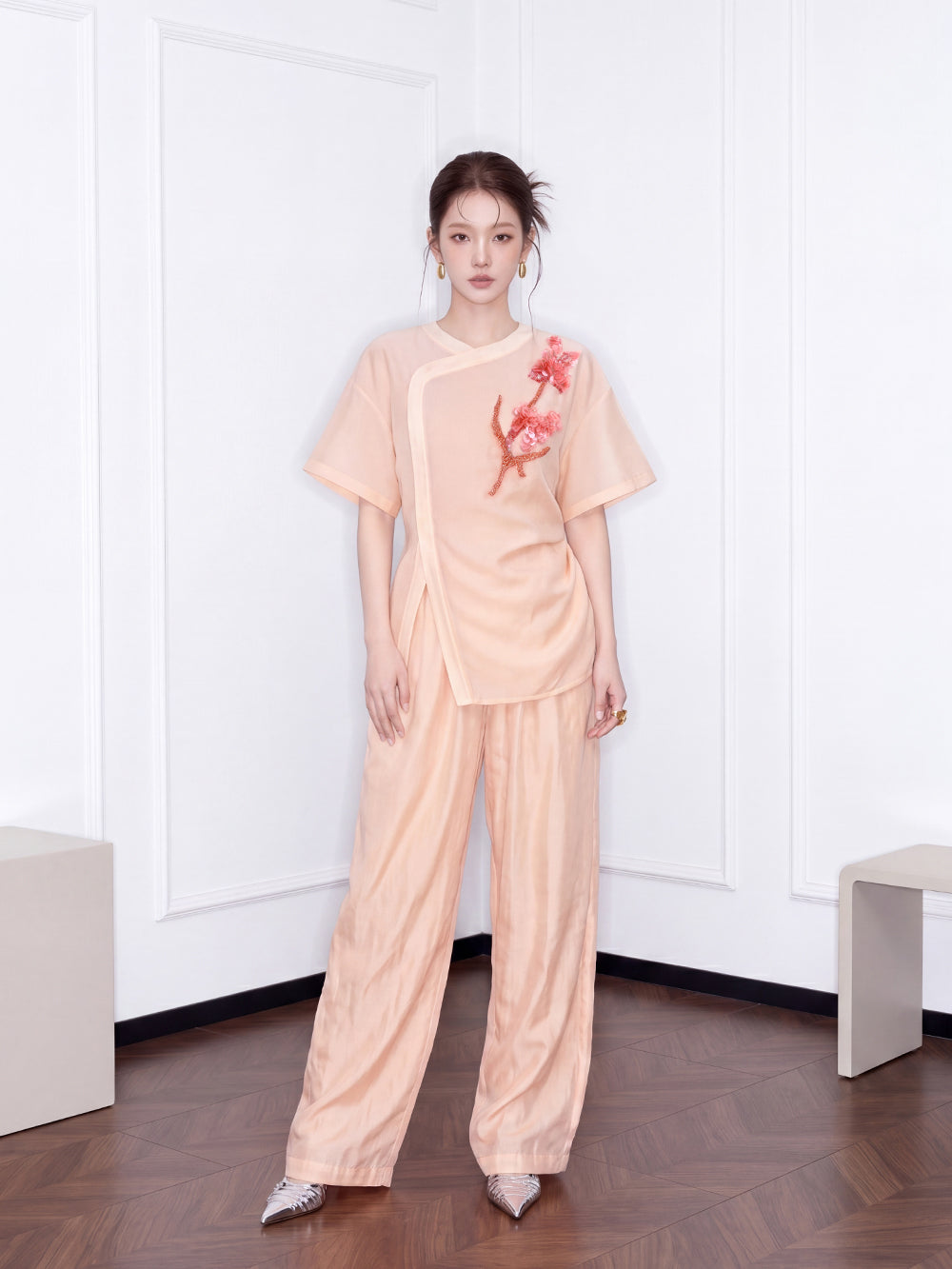 MUKZIN×Capsule Collection New Chinese-Style Trousers with Intangible Cultural Heritage Hand Embroidery