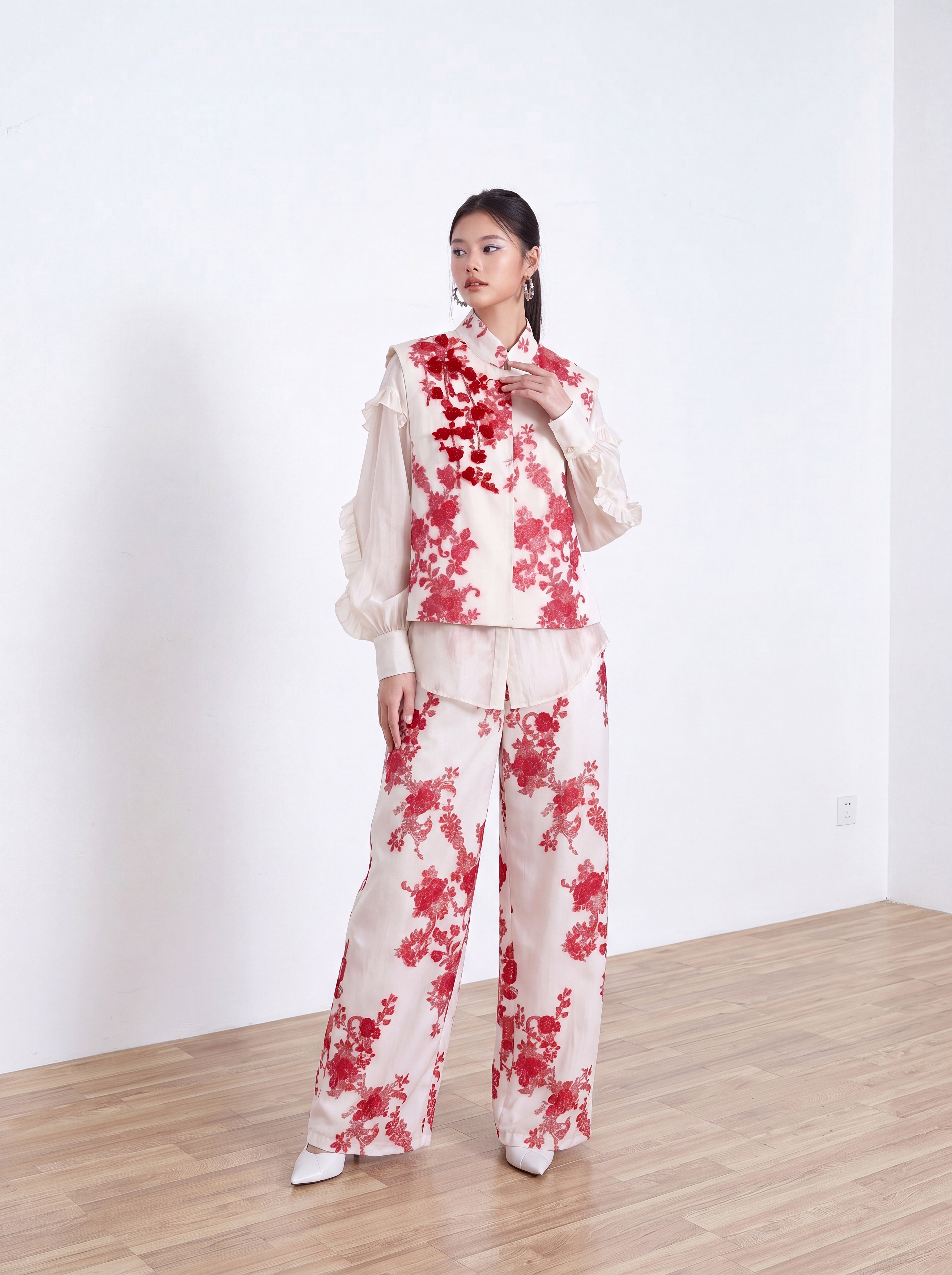 MUKZIN×Flourishing Blooms New Chinese-style trousers