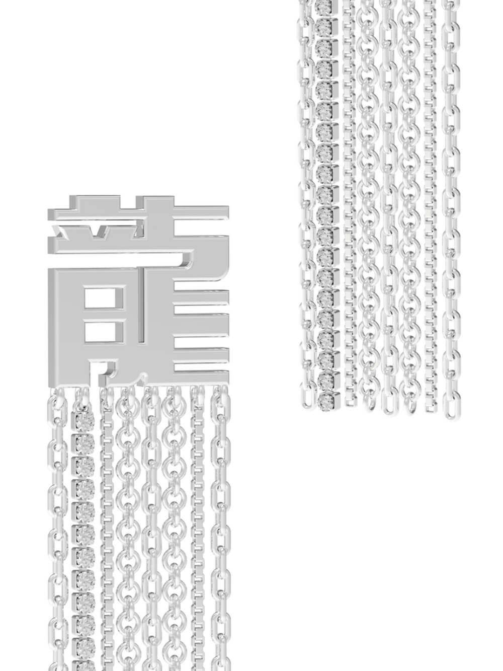 MUKTANK X Mandarin Zan Club White Dragon Tassel Earrings