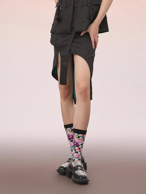 MUKZIN Mid-length Tang Suit Slit Skirt