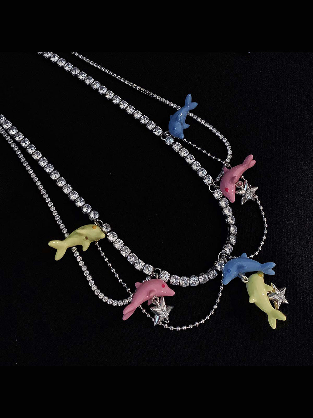 MUKTANK×GEL E LUA  Three-Color Dolphin Jumping Necklace