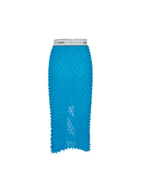MUKZIN Butterfly Wrinkle Hollow Sports Waist Hip Wrap Blue Skirt