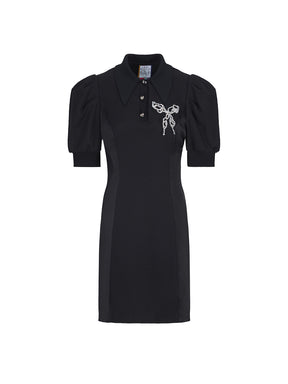 MUKZIN POLO Neck Panelled Casual Dress