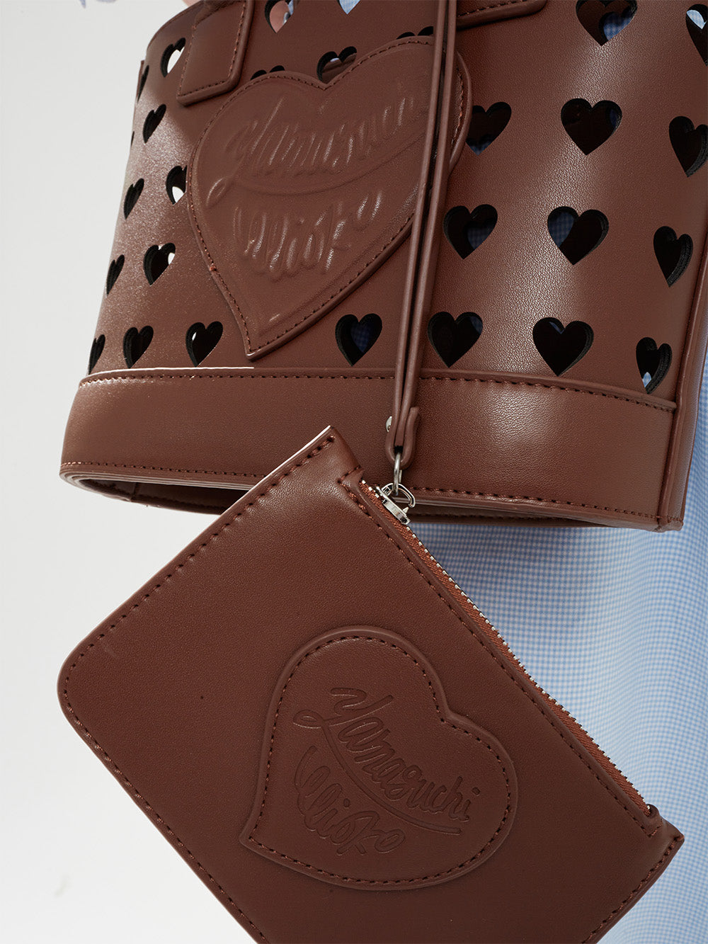 MUKTANK×Yamaguchi mioko "Chocolate"Loving Hollowed Out Bag Retro Sweet Handbag