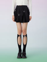 MUKZIN Ruched Heart Decoration Black Skirt