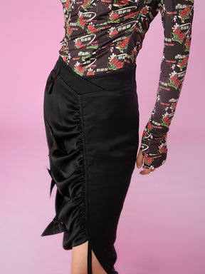 MUKZIN Slim Pleating OL Style  Irregular Design Skirts
