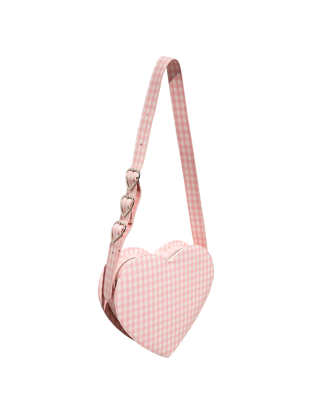 MUKTANK×Yamaguchi mioko Vintage Check Heart Buckle Messenger Bag