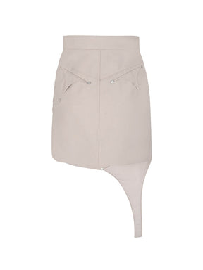 MUKZIN Short Asymmetric Paillette Skirt