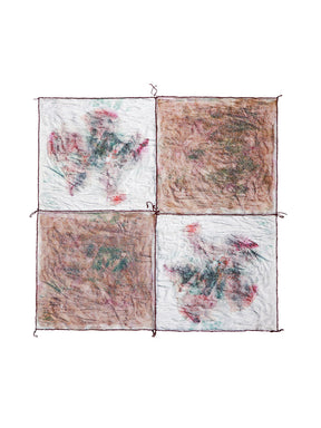 MUKTANK X COOLOTHES Plant-Dyed Print Lock-Edge Hollow Square Towel