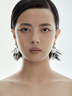 MUKTANK×DARKNESS Shaped Transparent Drop Earrings