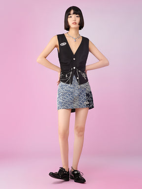 MUKZIN A-Line Denim Fashion Look-Thin Slim Skirts