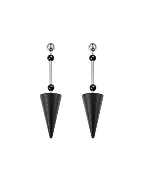MUKTANK×DARKNESS Witch Series Pointed Cone Wooden Earrings