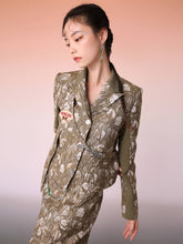 MUKZIN Printed Paneled Blazer Coat