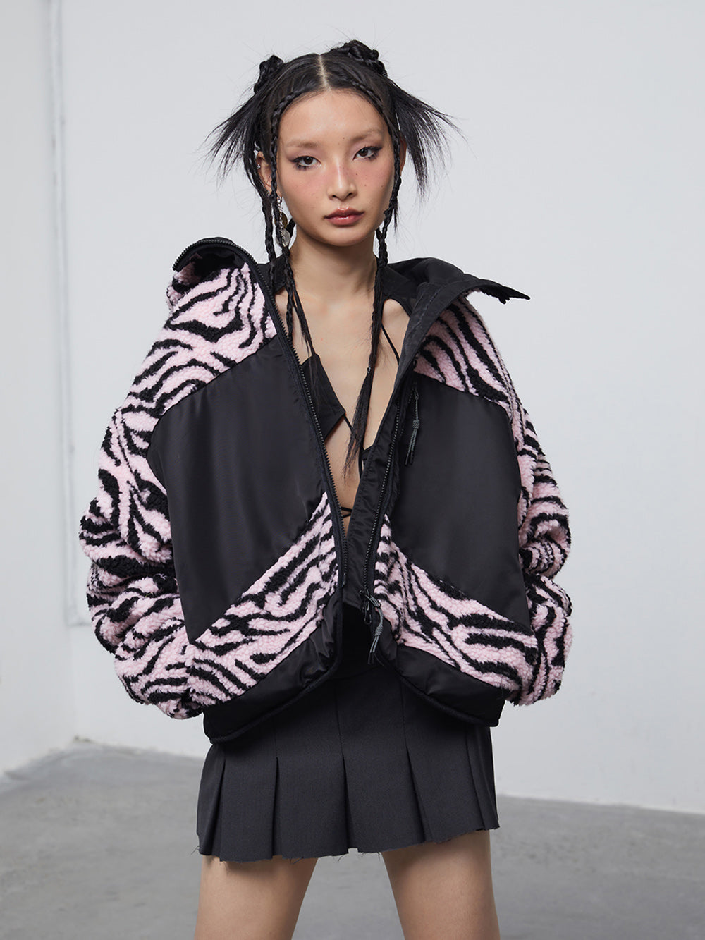 MUKTANK XDAMAGE ASIA  Lavender Lambs Panel Cotton Jacket