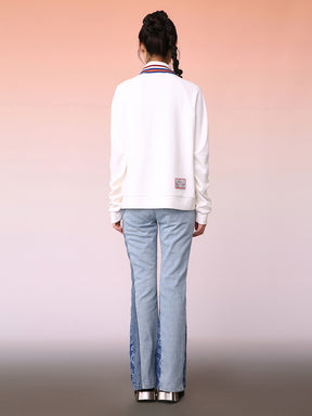 MUKZIN Trendy Light Blue Denim Flared Trousers